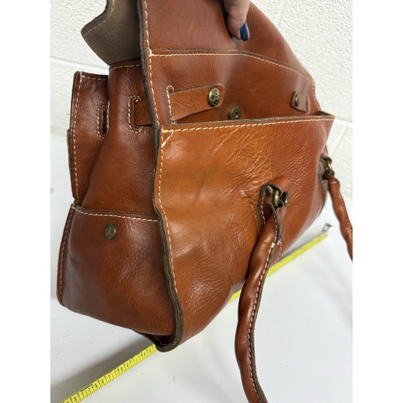 Patricia Nash Vienna Satchel Brown Leather Shoulder Bag 14x9" - Picture 14 of 16